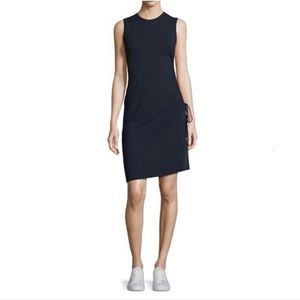 Theory Black Sleeveless Drawstring Side Mini Dress